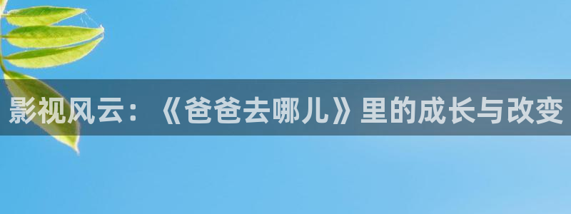 人人电影网.：影视风云：《爸爸去哪儿》里的成长与改变